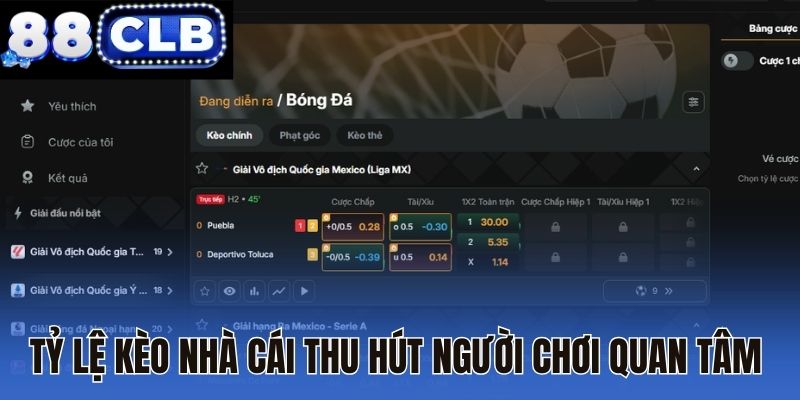 Tỷ lệ kèo nhà cái thu hút người chơi quan tâm